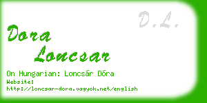 dora loncsar business card