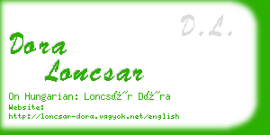 dora loncsar business card